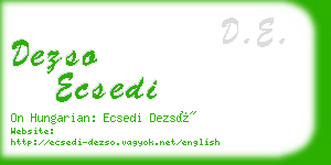 dezso ecsedi business card